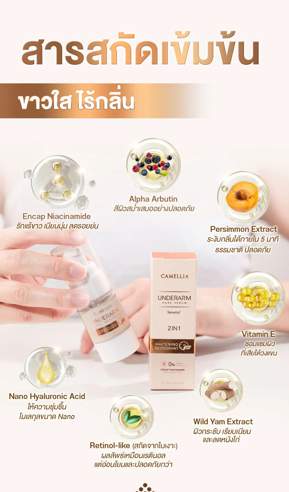 Camellia Underarm care serum รักแร้ขาว