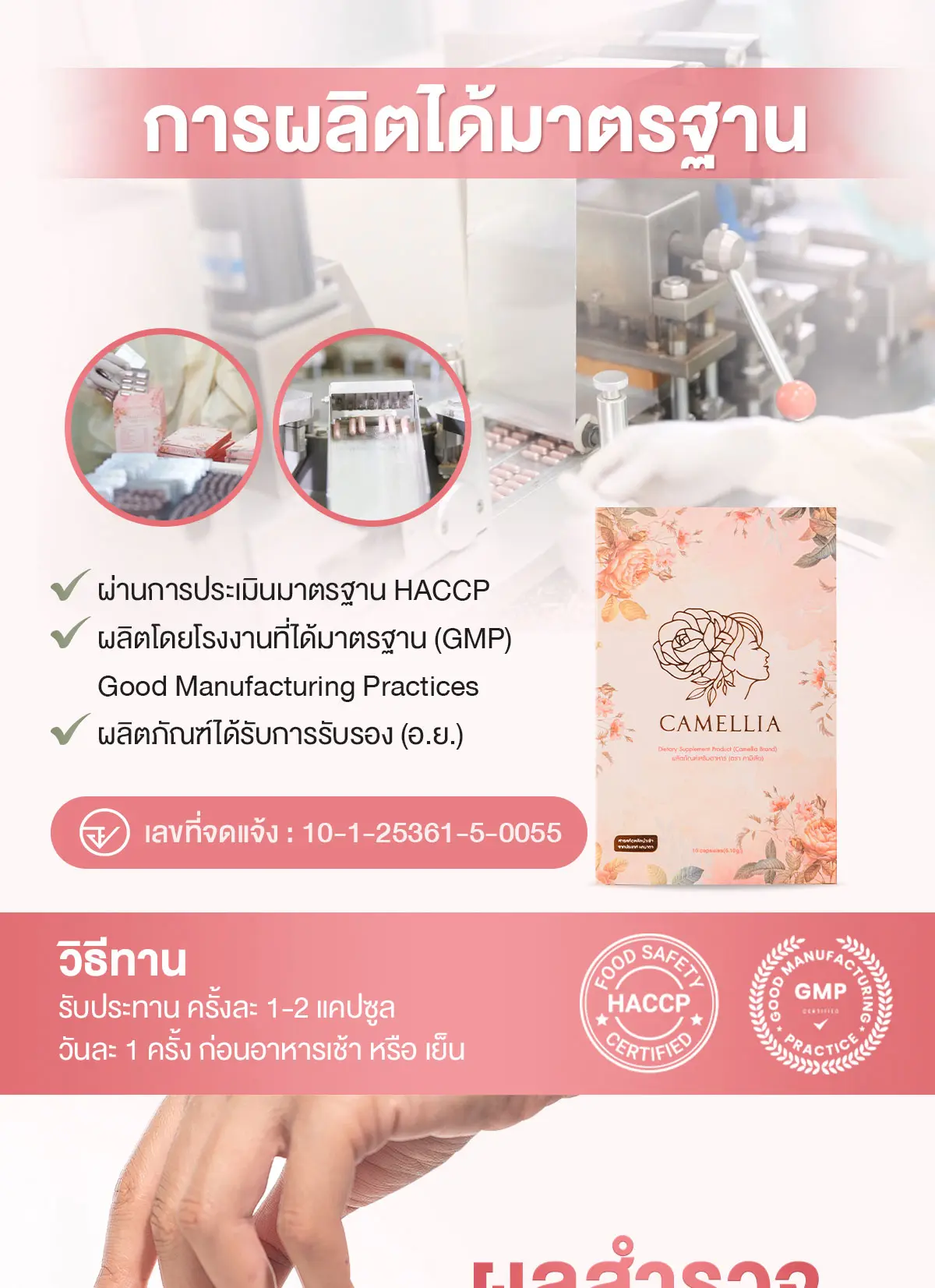 Camellia Perfect Fit อาหารเสริม สำหรับผู้หญิง ผลิตด้วยมาตรฐาน