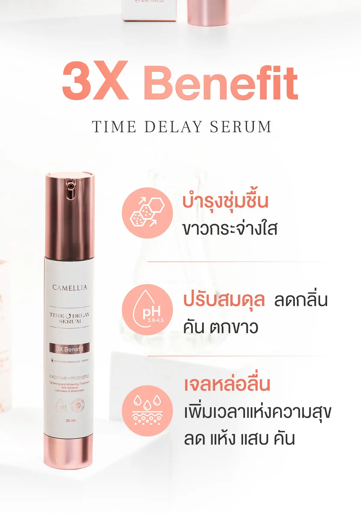 Camellia TIme Delay เซรั่มจุดซ่อนเร้น บำรุง ปรับสมดุลย์ เจลหล่อลื่น